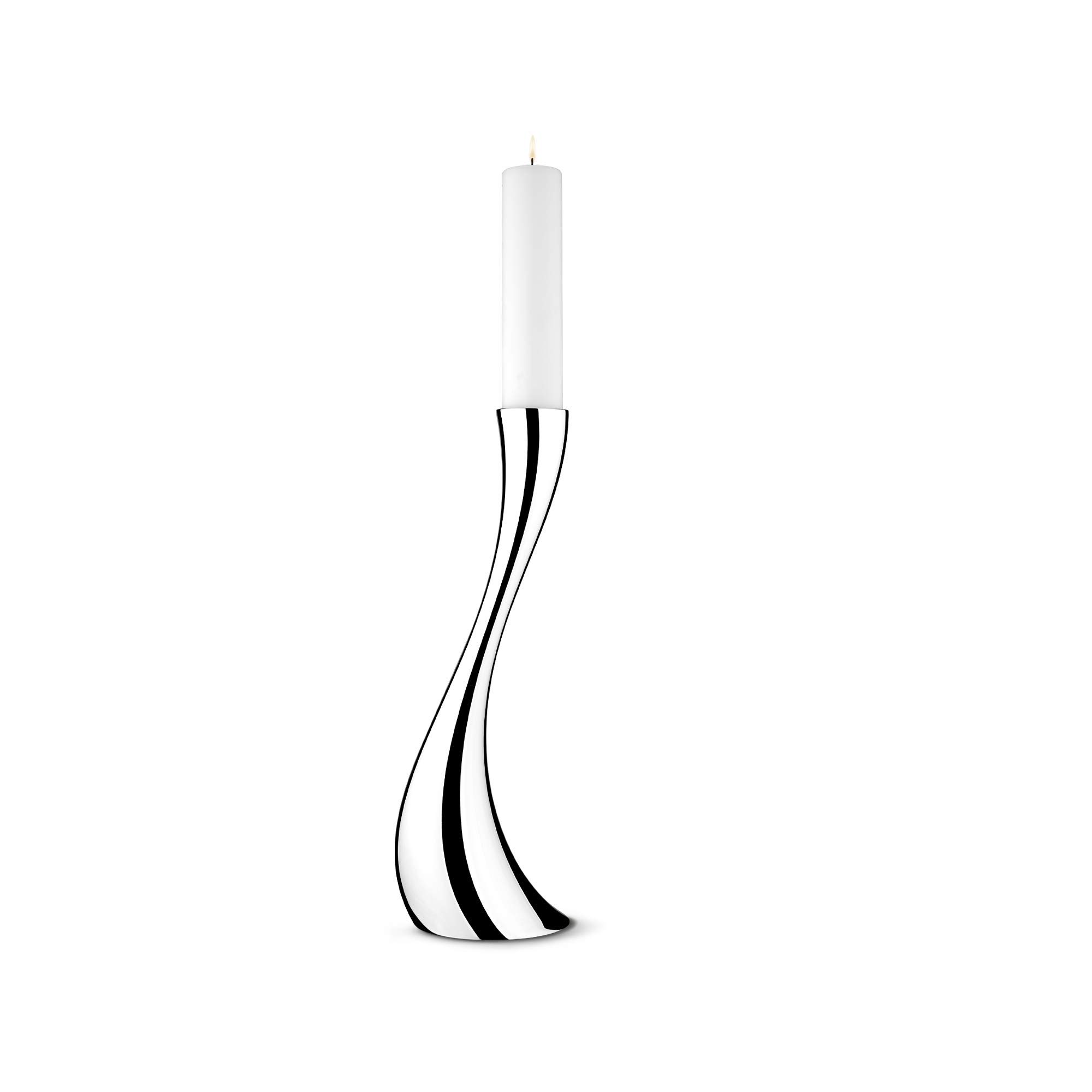Georg Jensen Cobra Small Floor Candleholder - Mirror Polished Stainless Steel - Designed by Constantin Wortmann - Elegant Durable Candlestick
