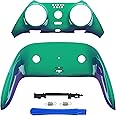 eXtremeRate Top Bottom Decorative Trim Shell Compatible with p s 5 Edge Controller Replacement Front Back Clip Shell, Custom Chameleon Green Purple Plates Cover Compatible with p s 5 Edge Controller