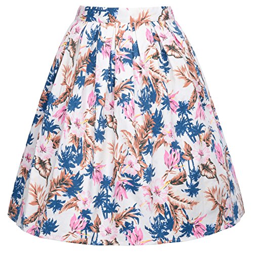 GRACE KARIN Floral Print Vintage Swing Skirt Knee Length Size S CL6294-27