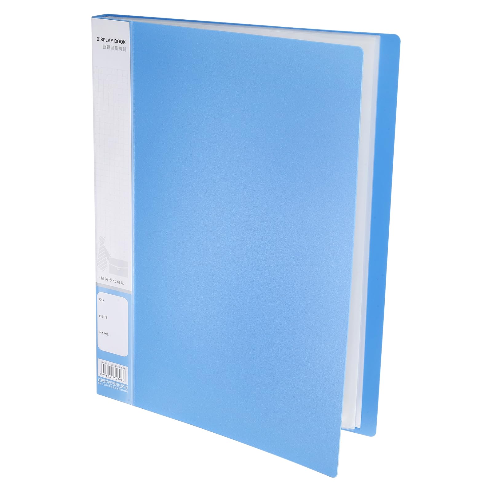 M&G 40-Pocket Binder with PP Plastic Sleeves A4(Blue), Art Portfolio Folder with Clear Sheet Protectors, Display 80 Pages for Organizing Documents, 310x235x25mm