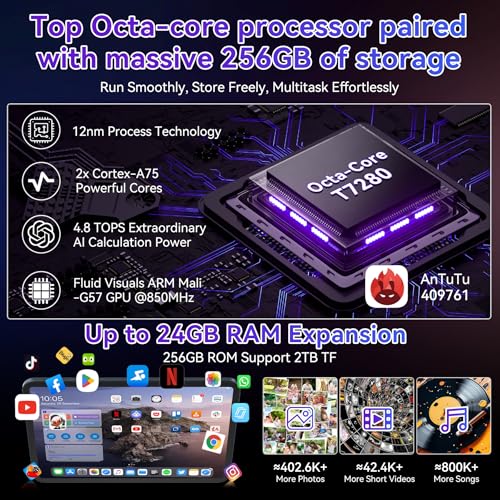 2026 Upgraded 13.4 inch Android 16 Tablet with Keyboard, Large 13 inch Tablet with 2K 120Hz IPS Display, 24GB RAM + 256GB ROM, 2.2Ghz Octa-Core,10000mAh Battery, Tablet with Pen & Mouse