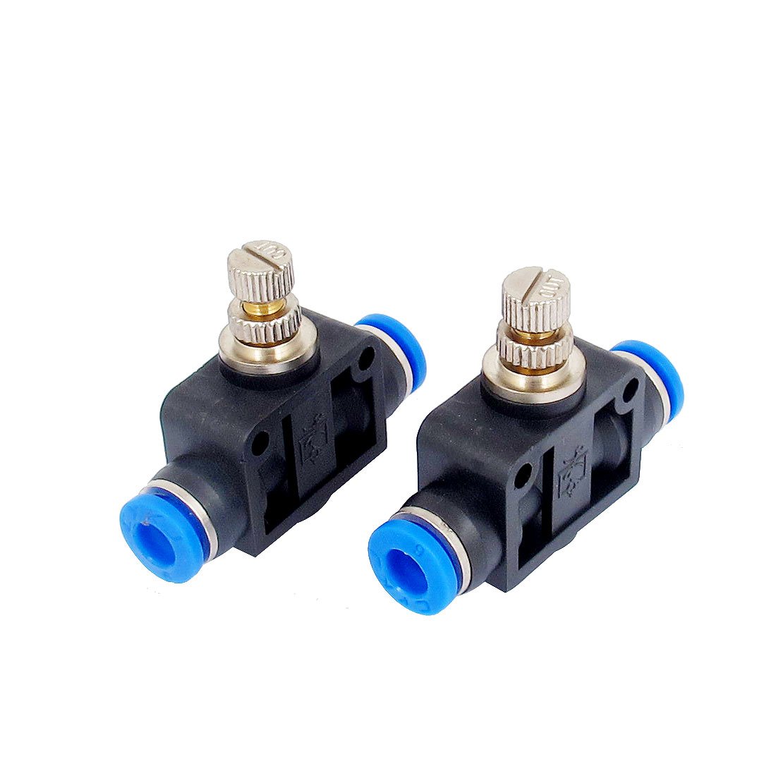 Sourcingmap 6mm OD Tube Flow Speed Control Valve Pneumatic Push in Fittings 2pcs
