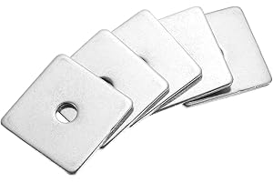 uxcell 10pcs M8x40x3mm Square Plate Bearing Washers 304 Stainless Steel Plate Square Plate Washers Flat Pad Spacer Gasket for
