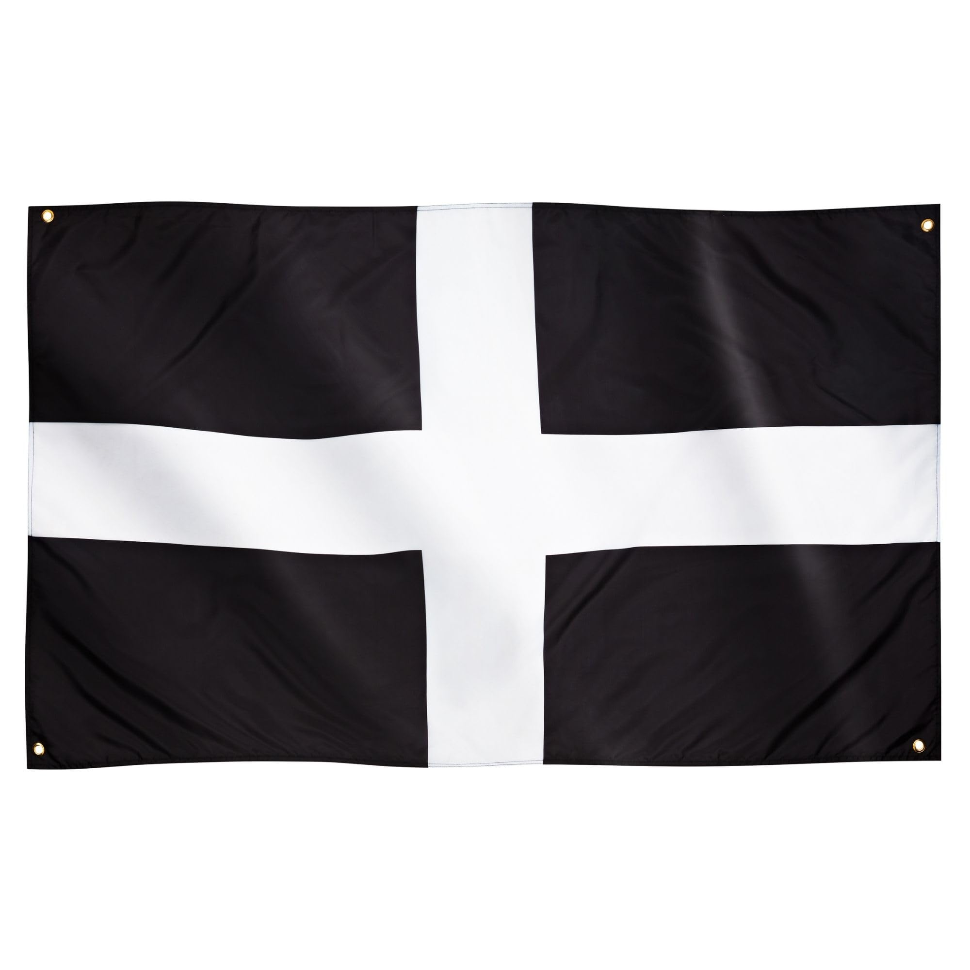 Runesol Cornwall Flag - 91x152cm, 3ft x 5ft, Cornish Flag, 4 Grommets, Eyelet in Every Corner, Premium Quality, Inside & Outside Use, Vivid Colours — image 1
