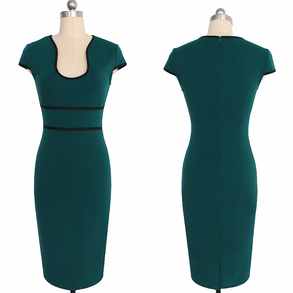 Womens Celebrity Sexy Elegant Contrast High Waist Vintage Pinup Tunic