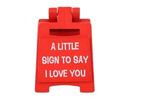 A Little Sign to Say I Love You, Red Wooden I Love You Desk Decor Romantic Gift Fit Couples Wife Husband Girlfriend Mini Plaq