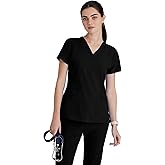 BARCO ONE Women's Pulse Scrub Top, Sporty V-Neck Medical Top w/ 4-Way Stretch & 5 Pockets