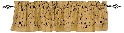 Home Collections by Raghu 72x15.5 Paw Print on Canvas Manila Fairfield Valance