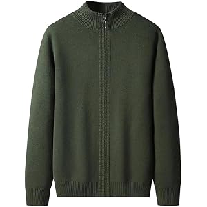 Men's Cotton Men Sweater Fall Spring Zipper Cardigan Men Knitted Sweater