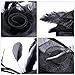 Valdler Womens Feather Mesh Net Sinamay Fascinator Hat with Hair Clip Tea Party Derby Black