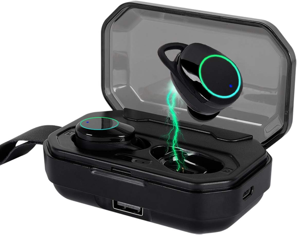 Xgody Wireless Earbuds Touch Control Wireless Headphones Waterproof 3000mAh 5.0 Auto Pairing Sports Wireless Earphones Premium Sound Build-in Microphone with Portable Charging Case