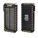 X-DRAGON Solar Charger, 10000mAh Solar Power Bank with Dual USB, 4 Solar Panels, LED Flashlight Solar Phone Charger for iPhone, Cell Phone, Samsung, ipad, Outdoor, Camping and More-Green