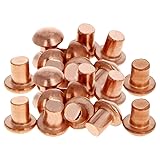 Aicosineg 50pcs 0.24" Length Copper Solid Rivets M5