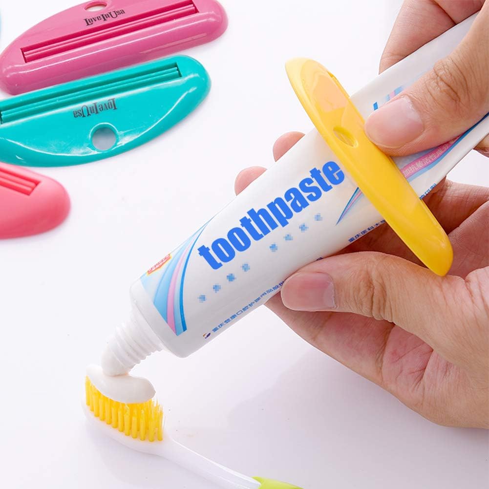 LOVEINUSA Toothpaste Tube Squeezer Dispenser- 4 Pack Random Colors: Home & Kitchen