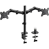 HUANUO Dual Monitor Mount for 2 Monitors up to 32 inches, Heavy Duty Dual Monitor Stand Holds up to17.6lbs, Dual Monitor Arm with Height Adjustable Tilt Swive Rotate, VESA Hole 75mm or 100mm