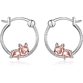VONALA Cute Animal Hoop Earrings 925 Sterling Silver Jewelry Birthday Gifts for Women