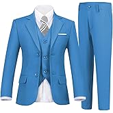 Boys Suits 5 Piece Formal Suit Set Slim Fit Formal Dress Clothes Ring Bearer Outfit for Kids