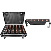 Rockville Best Strip 60 Pack Black Battery Wash Lights with Charging Case | Wireless DMX, RGBWA+UV LEDs, 8800mAh Battery, Up to 22-Hour Runtime, Includes 6 Remotes, Brackets, LCD Display, Flicker Free