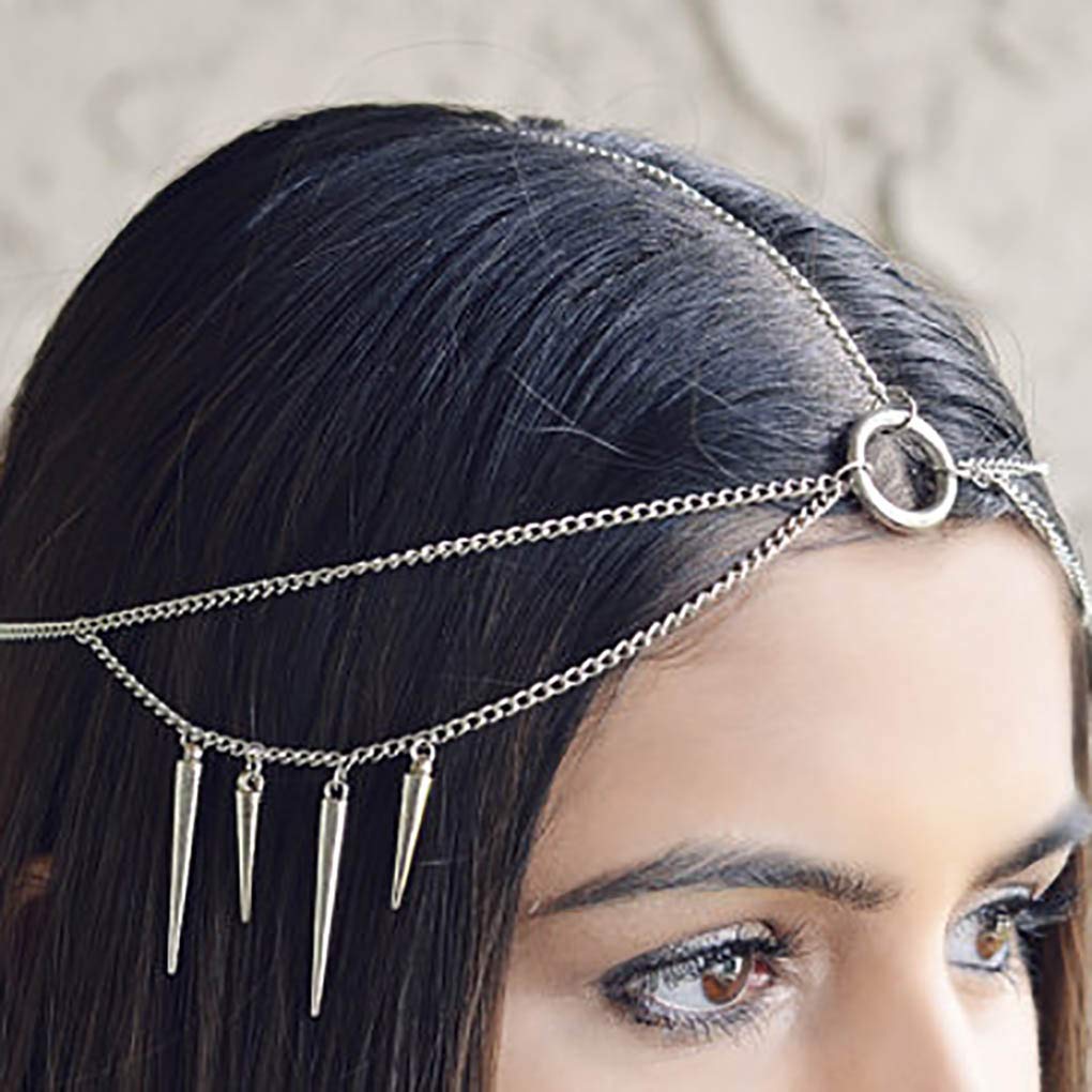 Amazon Com Fdesigner Punk Dangle Head Chain Silver Halloween Hair