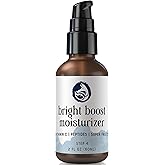 Foxbrim Naturals Bright Boost 7 Superfruits Peptide Face Moisturizer with Vitamin C - Gentle Daily Hydrating Luxury Lotion for Radiant Skin - Smooths Fine Lines - Fragrance Free All Skin Types 2oz