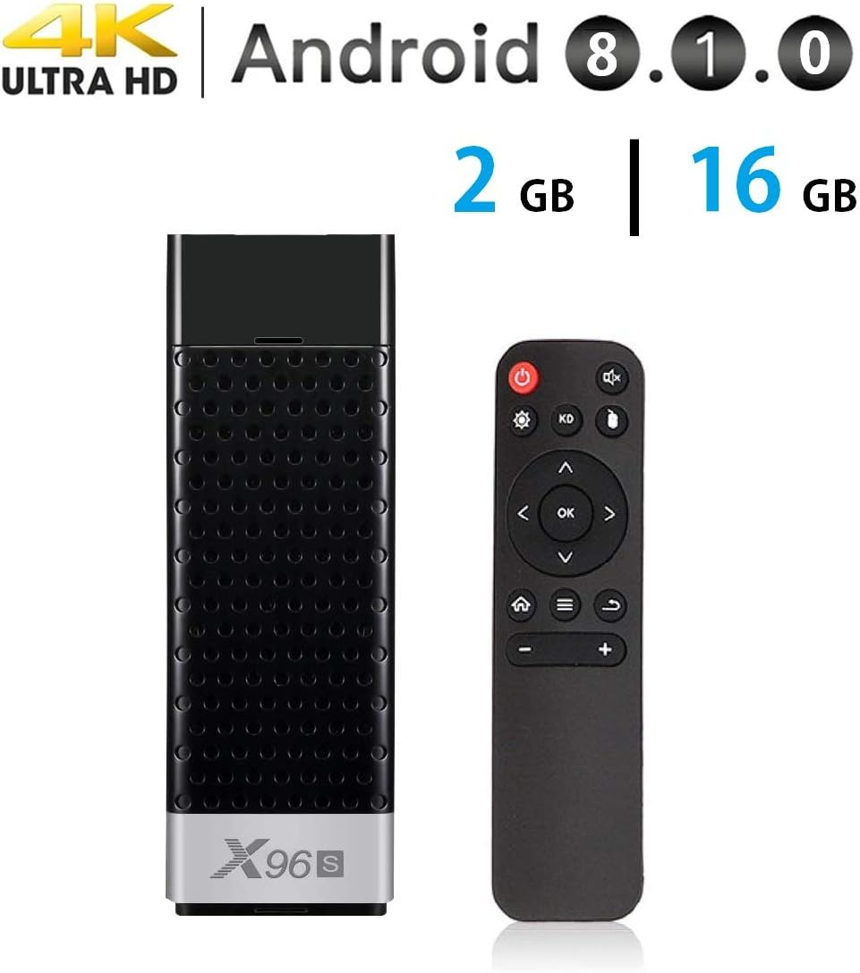 MaxDigi X96S Pro Android TV Stick 2GB RAM 16GB ROM Amlogic S905Y2 4K Quad Core 1.8Ghz Smart HD Network Media Player Dongle 2.4Ghz 5Ghz Dual-Band WI-FI, Bluetooth 4.2 With Remote Control