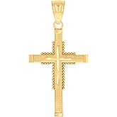 Jewels By Lux 14Kt Yellow Gold Unisex Religious Cross Pendant Charm