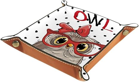 Bonito búho con anteojos, caja de almacenamiento, cubeta, contenedores