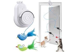 CATPICK Interactive Cat Toys for Indoor Cats Automatic Electric Flying Bird Feather Cat Toy - Best Kitten & Adult Cat Enrichment Toy Stick-on Hanging Electric Kitty Toys for Bored Cats