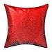 cygnus The Office Prison Mike Flip Sequin Throw Pillow Cover,Magic Reversible Change Color Decorative Pillowcase 16x16 inches (Red Sequin)