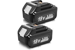 Fayeey 2Packs 6.5Ah BL1860B Replacement for Makita 18V Battery, Replace for Makita 18 Volt Batteries BL1820B 1830B 1840B 1850B, Fit with Original Makita 18V Battery Chargers