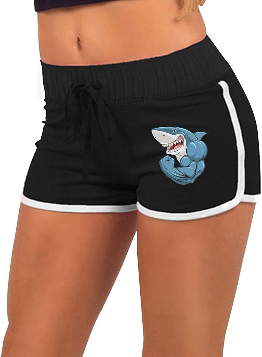 Great White Shark Women Summer Sexy Hip-Hugger Drawstring Waist Active Lounge Shorts