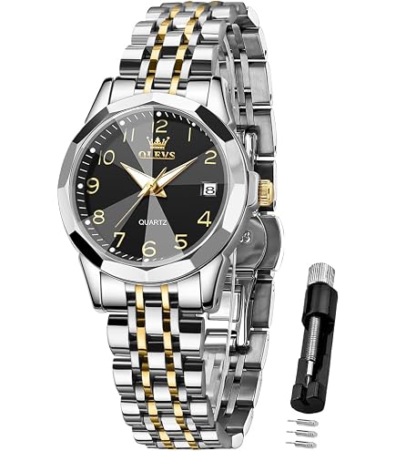 Amazon.com: OLEVS Watches Women Silver Luxury Diamond Wrist  display picture 2