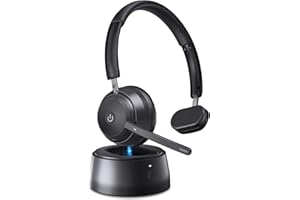 evatronic Bluetooth Headset, Trucker Headset with Microphone AI Noise Canceling, HD Talk Time up to 40H with Mute Button, USB Dongle, Wireless Headset for Computer, Cell Phones,Office, Truck Drivers
