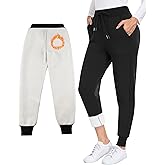 CHRLEISURE Fleece Lined Pants Women - Thermal Winter Warm Cold Weather Athletic Jogger Sweatpants with Pockets