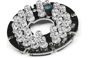Bettomshin 1Pcs OD 1.7 Inch 24 LED IR Infrared Illuminator Board, 60 Degree Round Plate Bulb for CCTV Security Cameras Monitoring Night Vision White