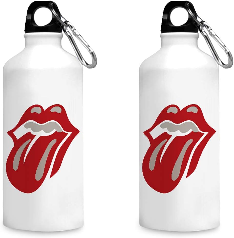 Motivate Box India Aluminum Lip Licking Sketch Printed Sipper Bottles, 750 Ml, White, 2 Piece