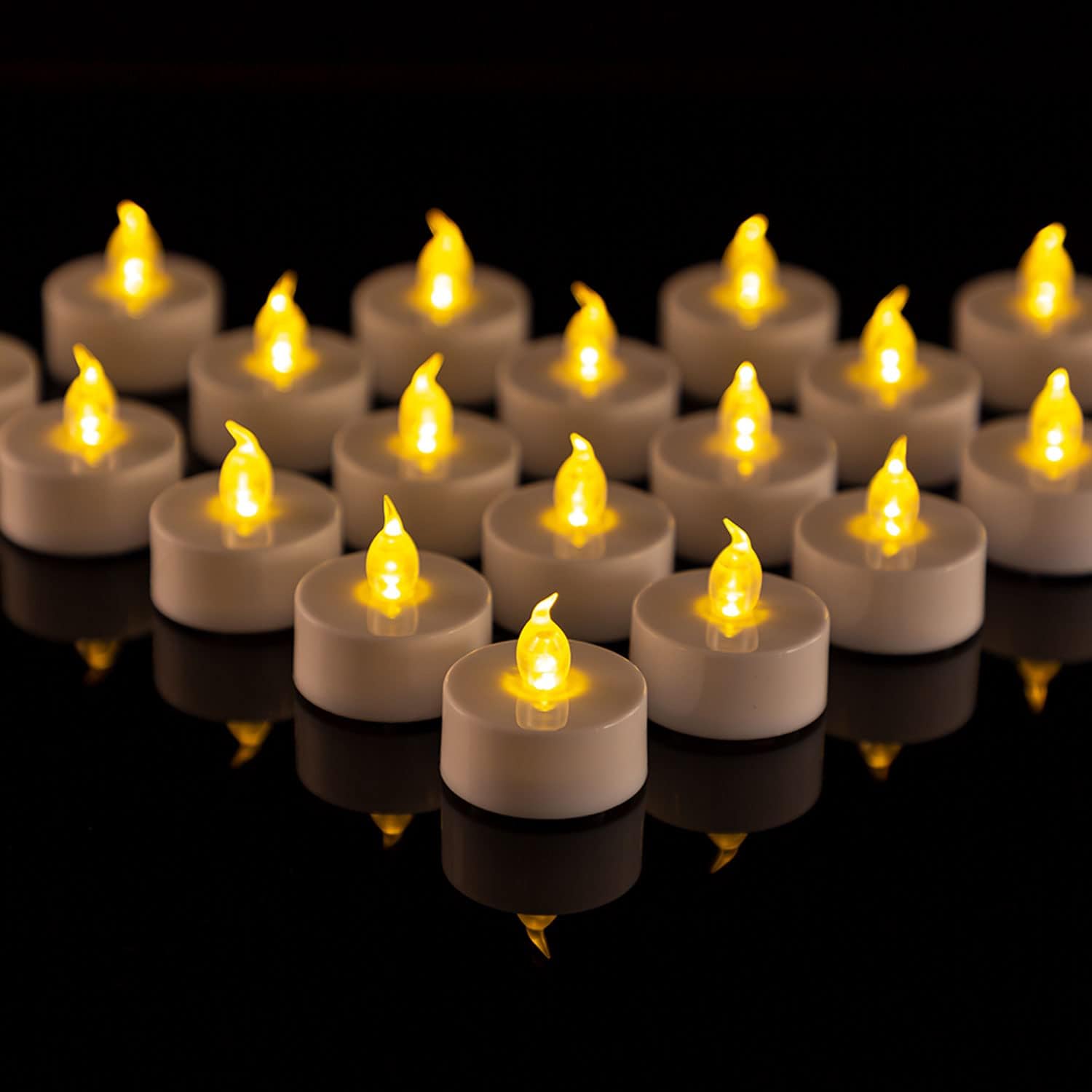 Lighting - Battery Operated Tealight Candles, 50pcs LED Tea Lights Candles Realistic and Bright Flickering LED Tealights with Warm Yellow Fake Tea Candle for Wedding, Parties and Birthday Festival Celebration