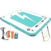 FBSPORT Inflatable Floating Dock Lake Floats for Adults, Floating Docks Platform Island Raft, Non-Slip Inflatable Water Dock Mat for Pool Beach Ocean 10ft 8ft 6ft