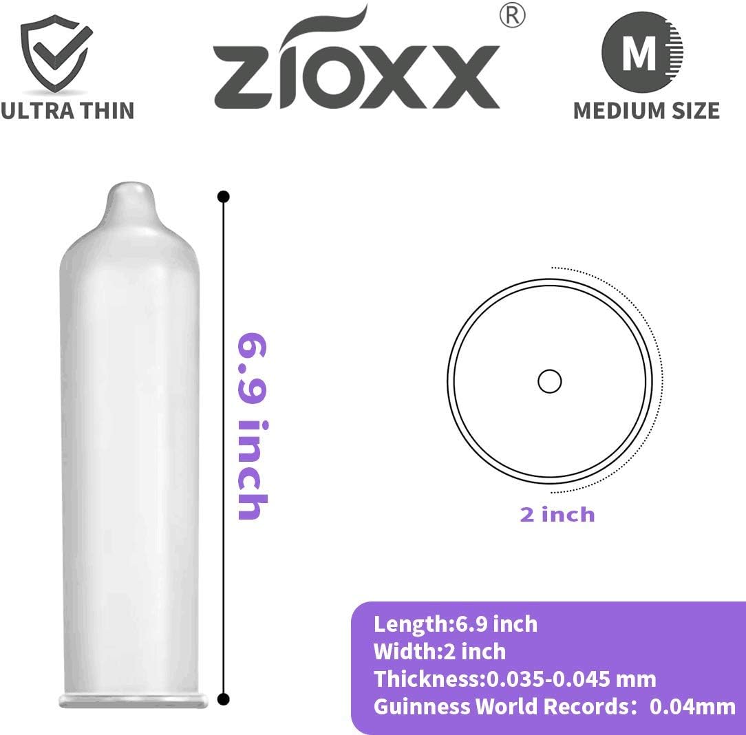 Zioxx Ultra Thin Hyaluronic Acid Lubricants Condoms 20 Pieces Water Based, Purple, 1 count (Pack of 20) - Image 4