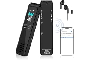 Digital Voice Recorder, YSJILIDE 64GB Bluetooth Voice Activated Recorder for Lectures Meetings, Audio Recorder with MP3 Playback, A-B Repeat,Type-C Charge