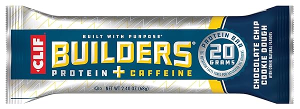 CLIF CHOCOLATE CHIP COOKIE DOUGH CAFFEINE BUILDERS BAR, 2.4 OZ