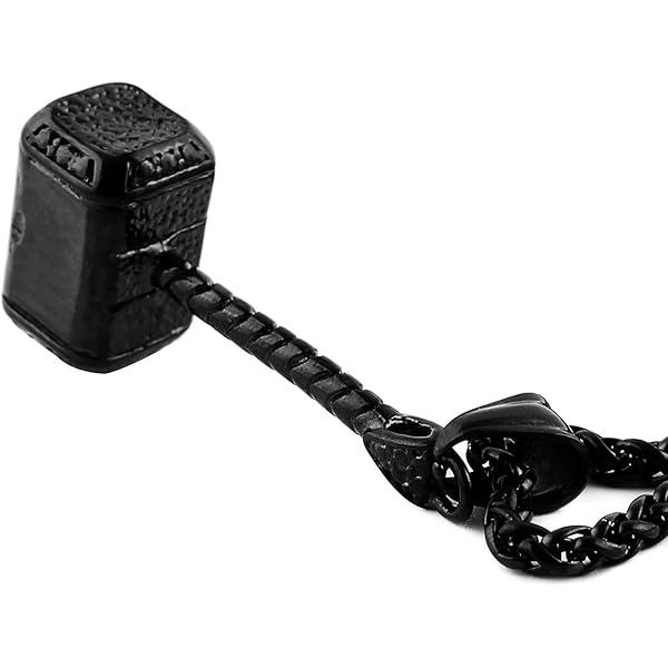 Hand Forged Thor's Hammer Necklace - Damascus Steel Mjolnir With Leather Chain