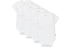 HonestBaby 4-pack Short Sleeve Bodysuits One-piece 100% Organic Cotton for Baby Boys, Girls, Unisex