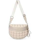 Quilted Crossbody Bags for Women Puffer Bum Bag Fanny Pack Sling Purse Puffy Chest Bum Bag Nylon Cross Body Purse