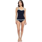 Profile by Gottex Women's Tricolore E-Cup Tankini Top with Underwire Foam, Built-in Bra, and Fully Lined