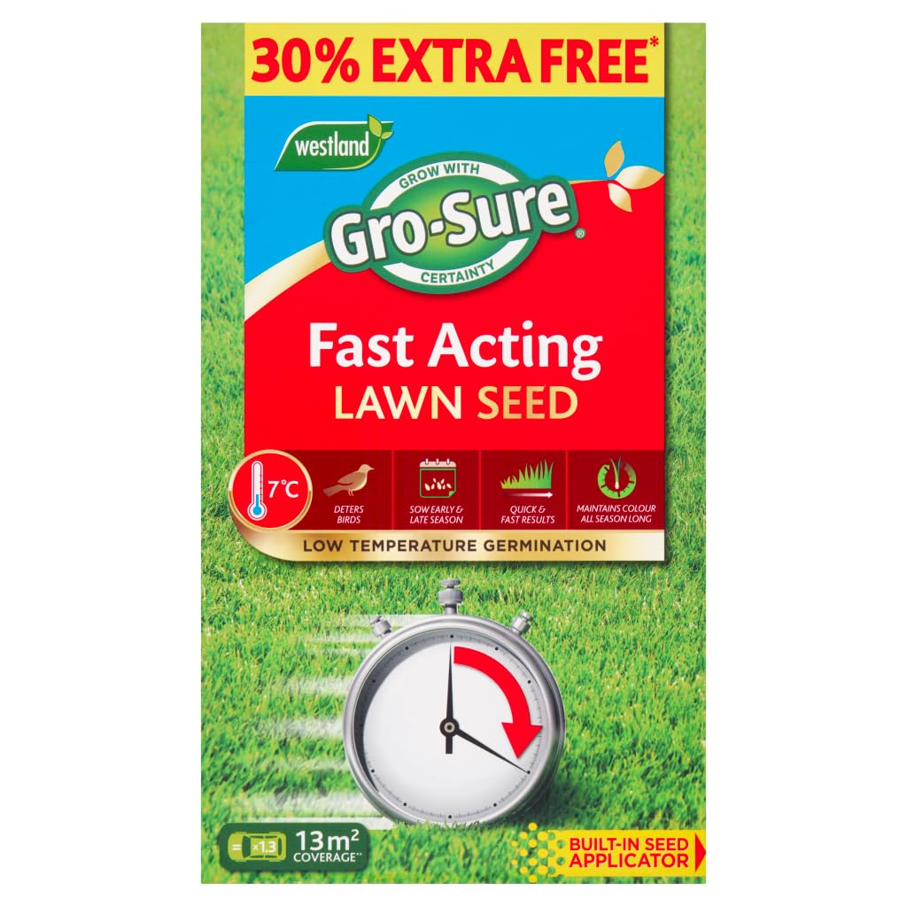 Westland Horticulture 20500299 GRO-Sure Fast Acting Lawn Seed 10m2 + 30% Extra (13m2)