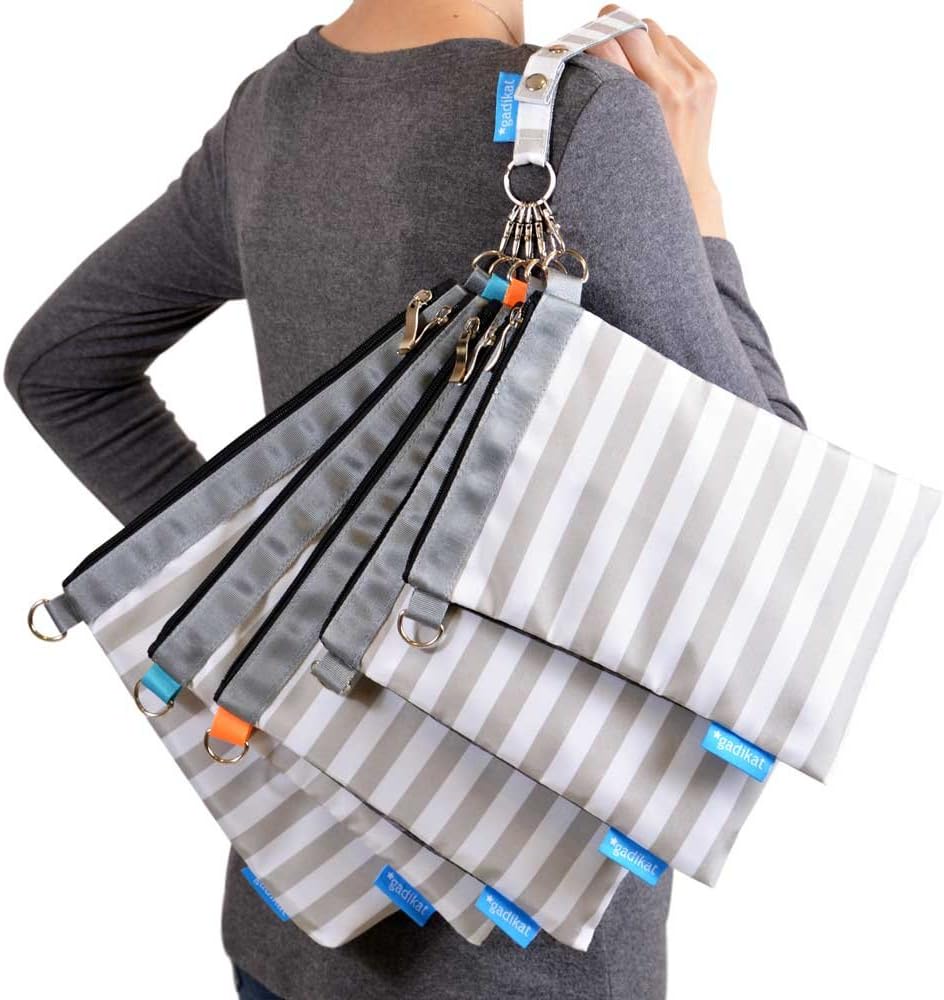 Gadikat Diaper Bag Organizer Pouches, 4 Mesh inserts and 1 Wet bag, Set of 5 Versatile Files