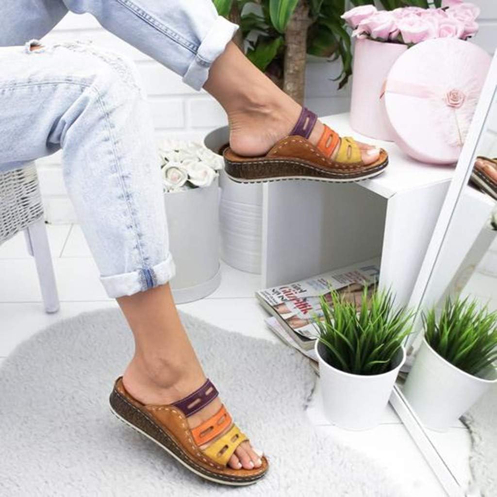 3 color stitching sandals