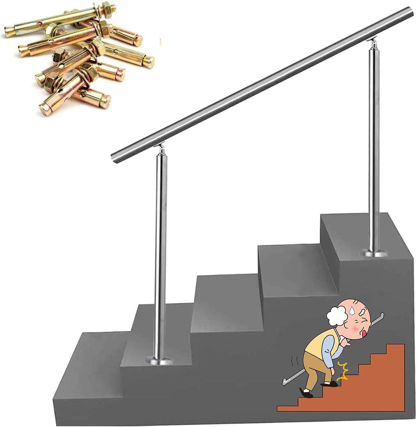 Handrail Picket, Staircase Handrail Fits 4 or 5 Steps Stair