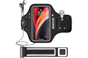 iPhone 13 Mini, 12 Mini Armband, JEMACHE Water Resistant Gym Workouts Running Phone Arm Band for iPhone 13Mini, 12Mini (Black)